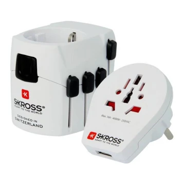 Uniwersalny adapter podróżny dla całego świata 230V + port USB