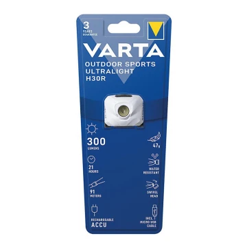 Varta 18631101401 - LED Ściemnialna czołówka akumulatorowa OUTDOOR SPORTS LED/5V IPX4 biała