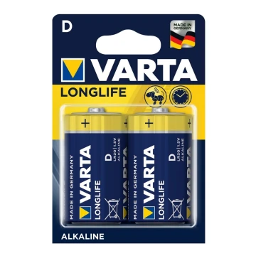 Varta 4120 - 2 szt. baterie alkaliczne LONGLIFE EXTRA D 1,5V