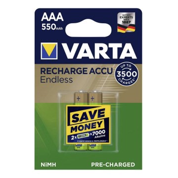 VARTA 56663 - 2x Bateria ładowalna 550 mAh AAA 1,2V