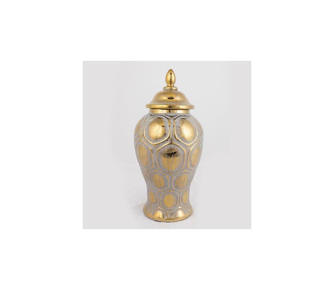 Wazon ceramiczny 33,8x16 cm złoty/srebrny