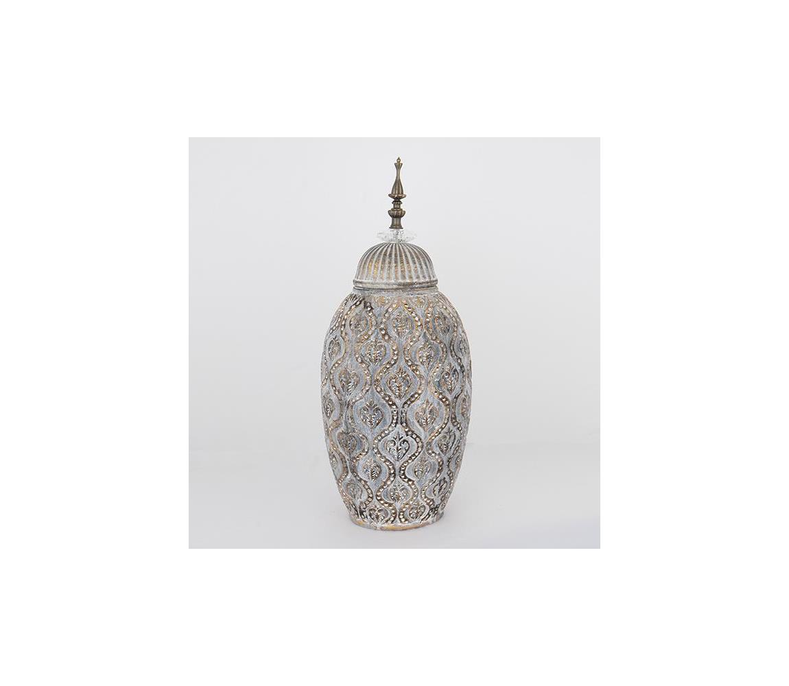 Wazon ceramiczny 47x20,5x15,5 cm szary