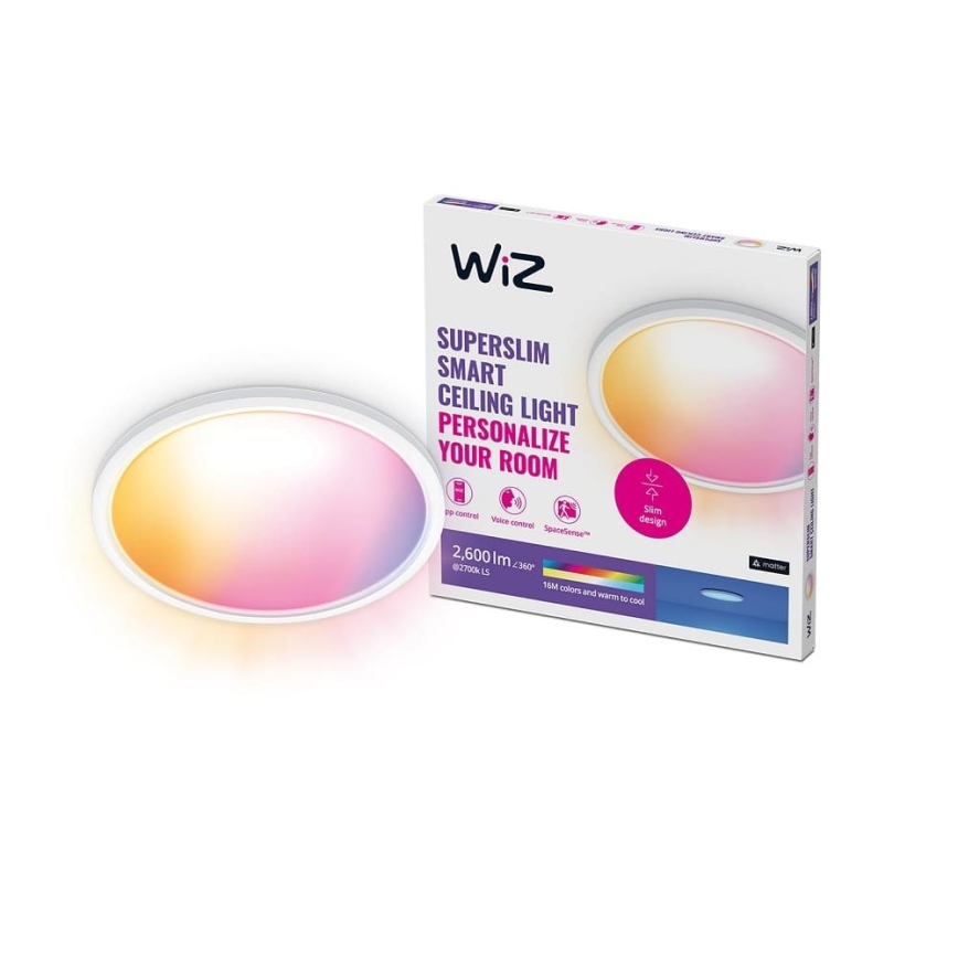 WiZ - LED RGB Plafon ściemnialny SUPERSLIM LED/22W/230V 2700-6500K Wi-Fi biały