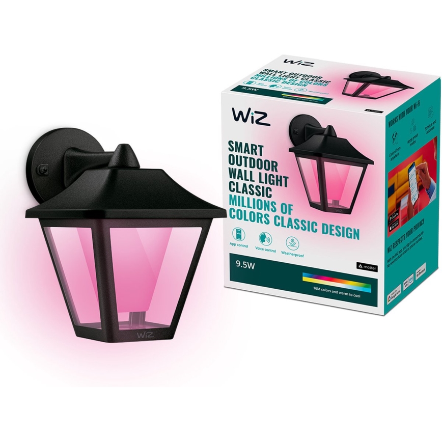 WiZ - LED RGBW Ściemnialny kinkiet zewnętrzny LED/9,5W/230V 2700-5000K IP44 Wi-Fi