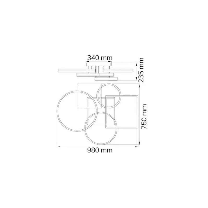 Wofi 11981 - LED Ściemnialny żyrandol natynkowy VAASA LED/80W/230V