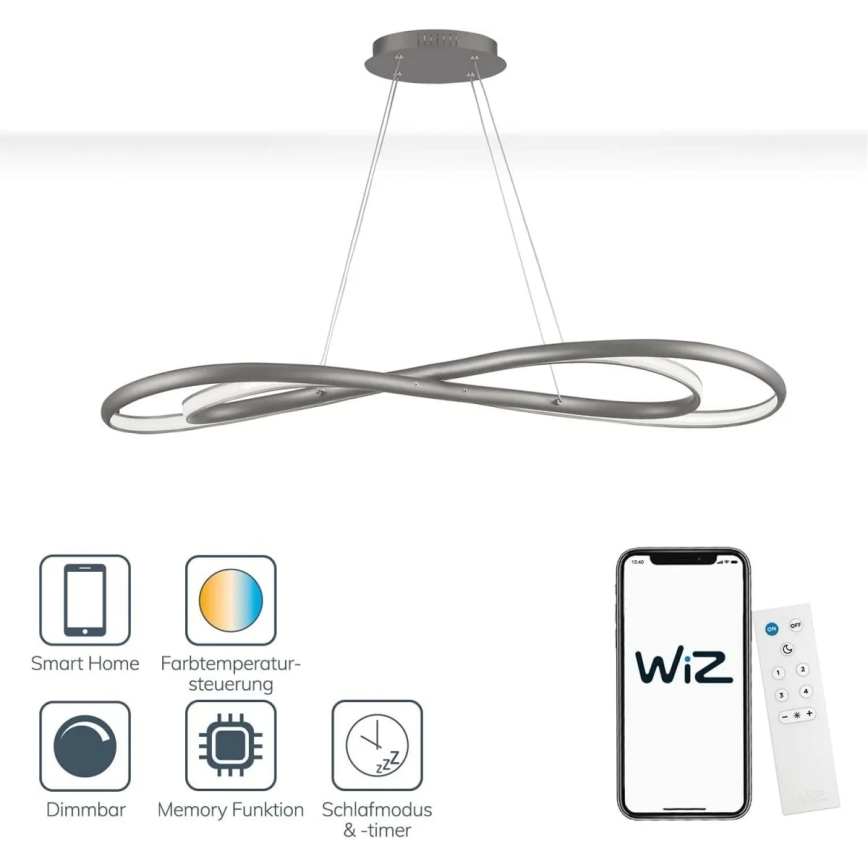 Wofi 6480.02.64.8000 - LED Ściemnialny żyrandol na lince COLLIN LED/27W/230V 2700-6000K Wi-Fi + pilot