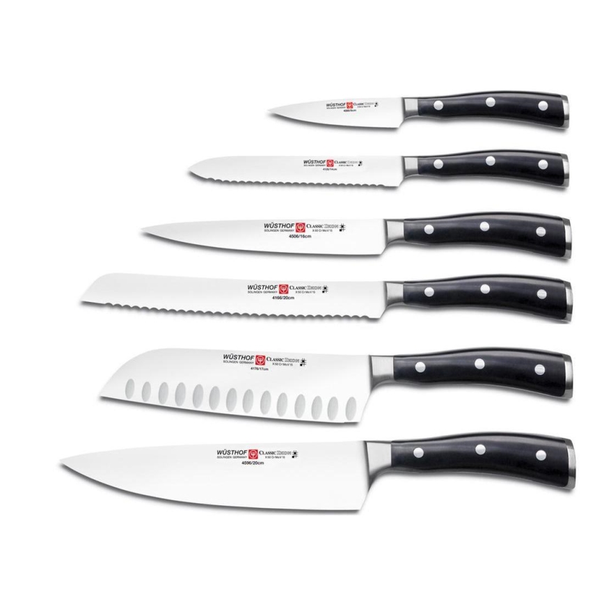 Wüsthof - Zestaw noży kuchennych w stojaku CLASSIC IKON 7 szt. czarny