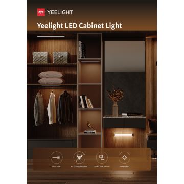 Yeelight - LED Ściemnialne akumulatorowe oświetlenie mebli z czujnikiem LED/2,4W/2200 mAh 4000K 60 cm srebrne