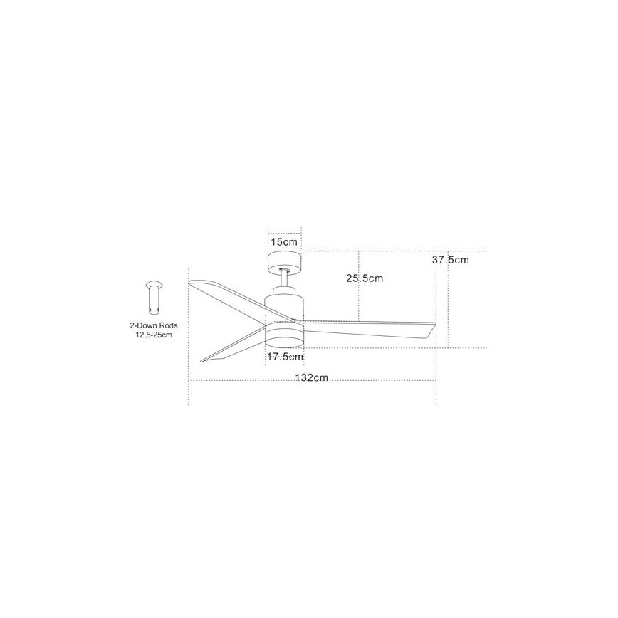 Zambelis 19135 - Wentylator sufitowy LED LED/15W/230V 3000/4000/6000K + pilot zdalnego sterowania