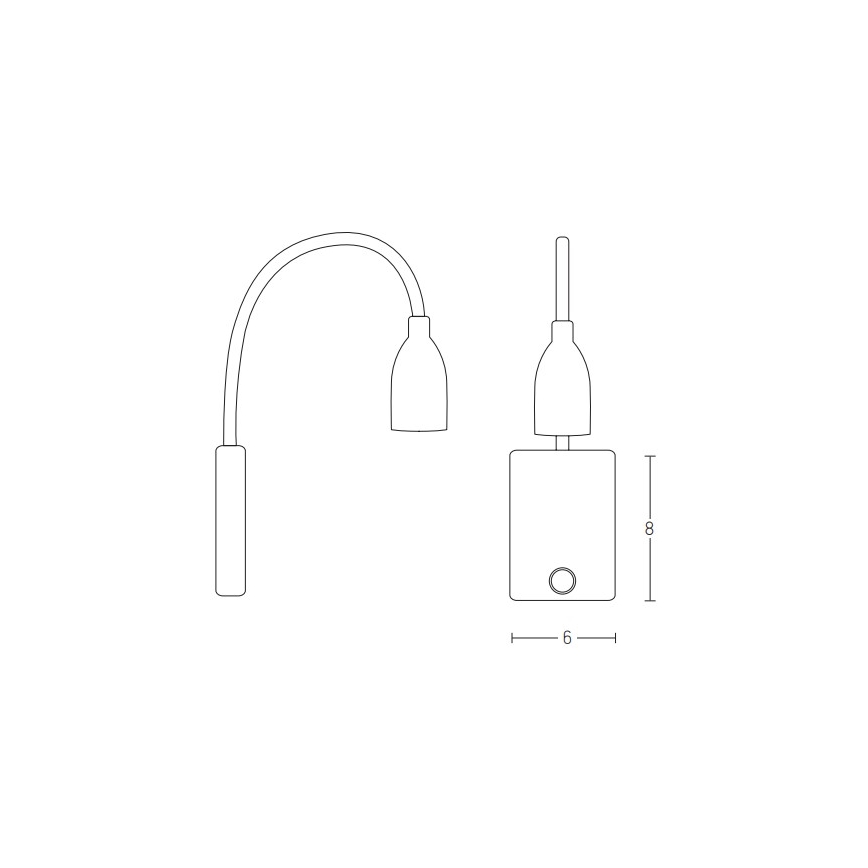 Zambelis H32 - LED Elastyczna lampka  LED/3W/230V czarny