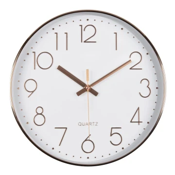 Zegar ścienny 1xAA 29 cm biały/różowe złoto