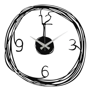 Zegar ścienny 48 cm 1xAA czarny