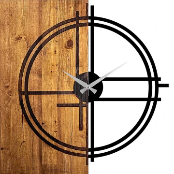 Zegar ścienny 58x56 cm 1xAA drewno/metal