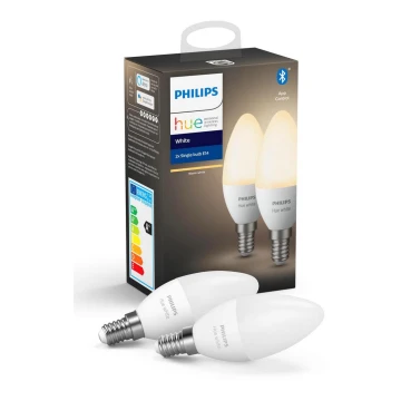 ZESTAW 2x LED Ściemnialna żarówka Philips Hue WHITE E14/5,5W/230V 2700K