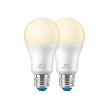 ZESTAW 2x LED Żarówka ściemnialna A60 E27/8W/230V 2700K CRI 90 Wi-Fi - WiZ