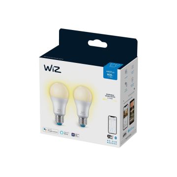 ZESTAW 2x LED Żarówka ściemnialna A60 E27/8W/230V 2700K CRI 90 Wi-Fi - WiZ