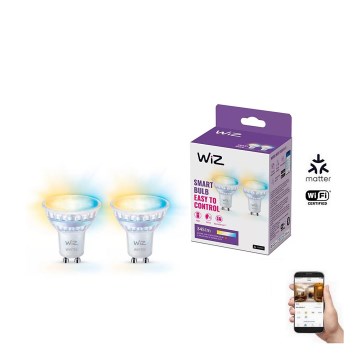 ZESTAW 2x LED Żarówka ściemnialna PAR16 GU10/4,7W/230V 2700-6500K CRI 90 Wi-Fi - WiZ