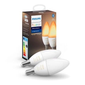 ZESTAW 2x LED Żarówka ściemnialna Philips Hue WHITE AMBIANCE B39 E14/4W/230V 2200K - 6500K