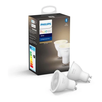 ZESTAW 2x LED Żarówka ściemnialna Philips Hue WHITE GU10/5,2W/230V 2700K