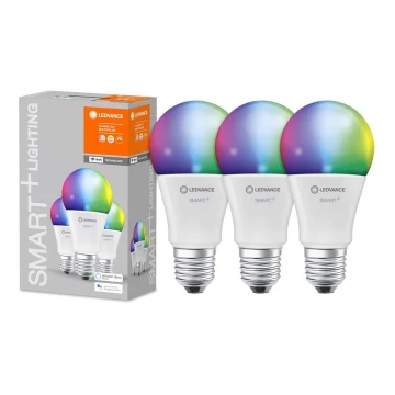 ZESTAW 3x LED RGBW Żarówka ściemnialna SMART+ E27/9W/230V 2700K-6500K Wi-Fi - Ledvance