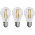 ZESTAW 3x LED Żarówka FILAMENT A60 E27/3,8W/230V 4000K