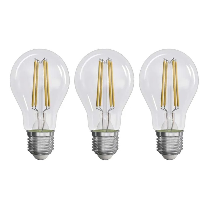 ZESTAW 3x LED Żarówka FILAMENT A60 E27/3,8W/230V 4000K