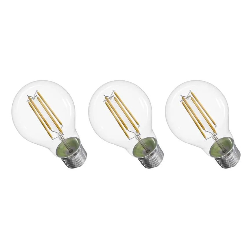 ZESTAW 3x LED Żarówka FILAMENT A60 E27/3,8W/230V 4000K