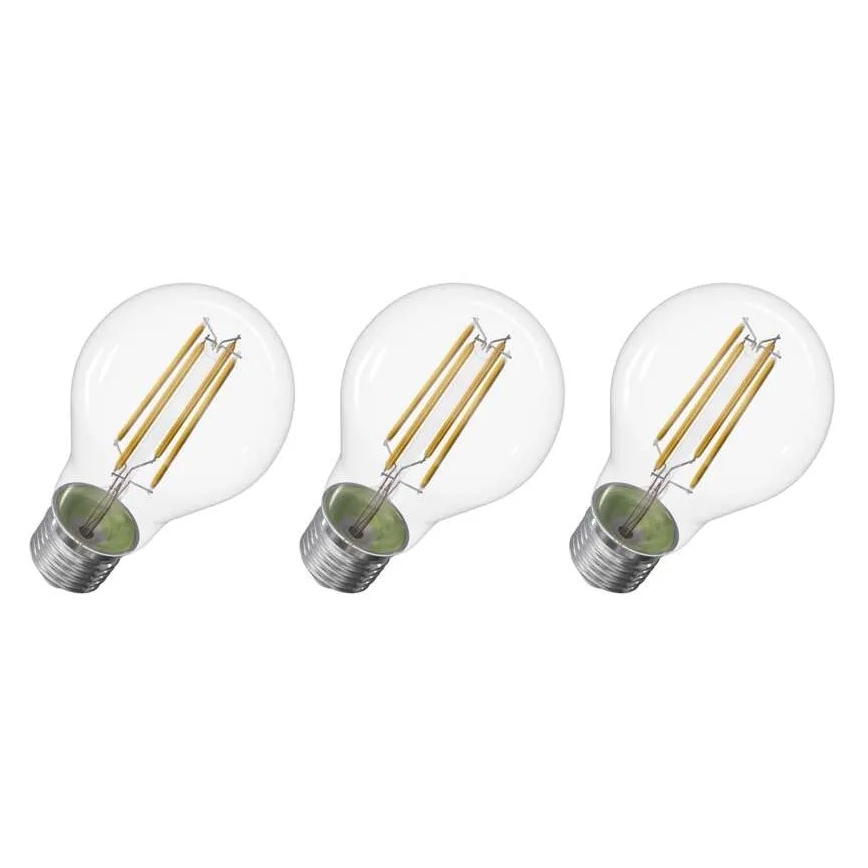 ZESTAW 3x LED Żarówka FILAMENT A60 E27/3,8W/230V 4000K