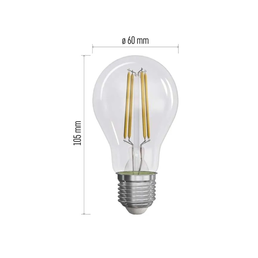 ZESTAW 3x LED Żarówka FILAMENT A60 E27/3,8W/230V 4000K