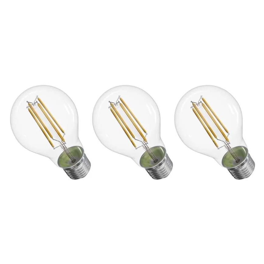 ZESTAW 3x LED Żarówka FILAMENT A60 E27/5W/230V 2700K