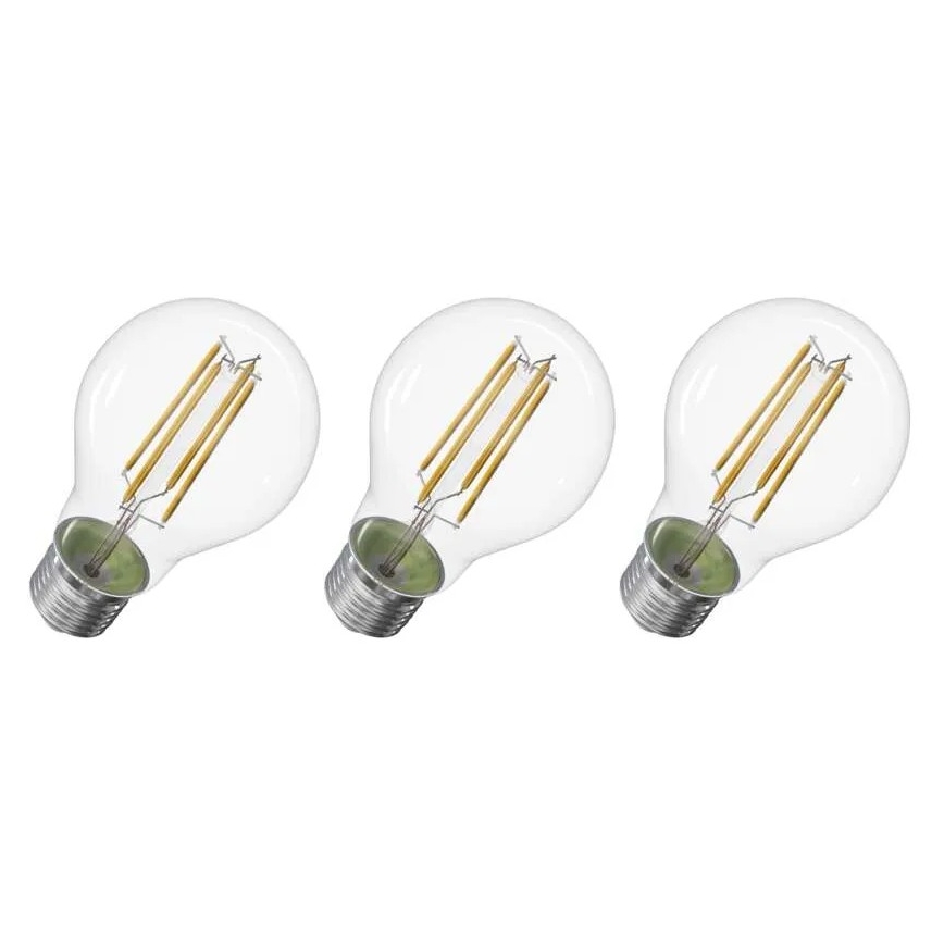 ZESTAW 3x LED Żarówka FILAMENT A60 E27/5W/230V 2700K