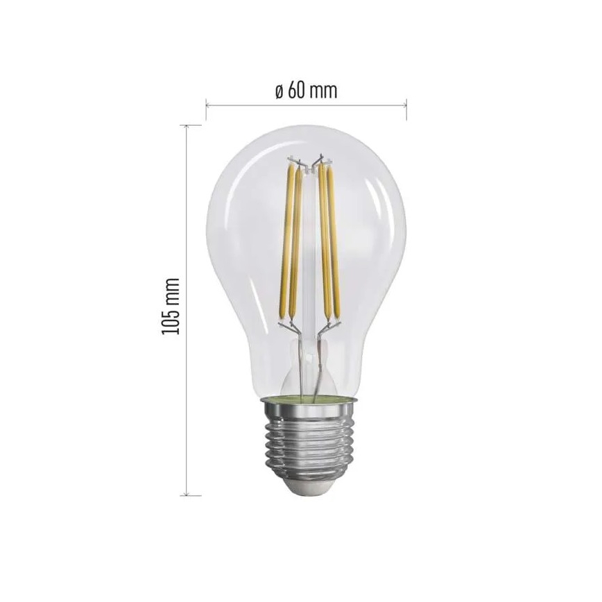 ZESTAW 3x LED Żarówka FILAMENT A60 E27/5W/230V 2700K