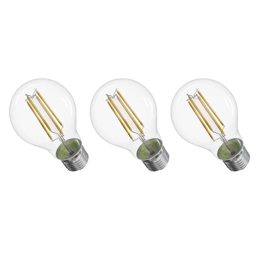 ZESTAW 3x LED Żarówka FILAMENT A60 E27/5W/230V 4000K