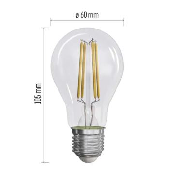 ZESTAW 3x LED Żarówka FILAMENT A60 E27/5W/230V 4000K