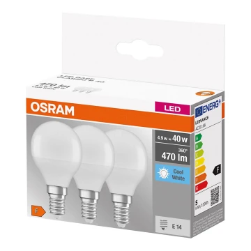 ZESTAW 3x LED Żarówka P40 E14/4,9W/230V 4000K - Osram