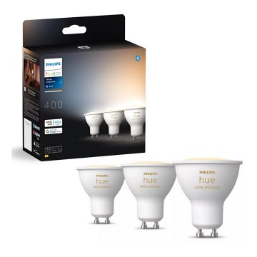 ZESTAW 3x LED Żarówka ściemnialna Philips Hue WHITE AMBIANCE GU10/4,2W/230V 2200-6500K