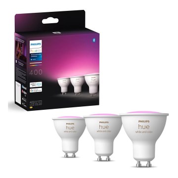 ZESTAW 3x Żarówka ściemniana LED RGBW Philips Hue WHITE AND COLOR AMBIANCE GU10/4,2W/230V 2000-6500K