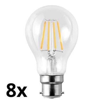 ZESTAW 8x LED Żarówka A60 B22/7W/230V 2700K