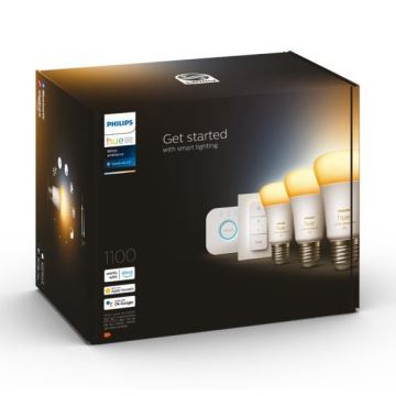 Zestaw podstawowy Philips Hue White Ambiance 3xE27/8W 2200-6500K + urządzenie do łączenia i Pilot zdalnego sterowania