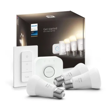 Zestaw podstawowy Philips Hue WHITE 3×E27/9,5W 2700K + urządzenie połączeniowe