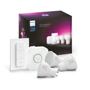 Zestaw podstawowy Philips Hue WHITE AND COLOR AMBIANCE 3×GU10/4,3W 2000-6500K + urządzenie łączące