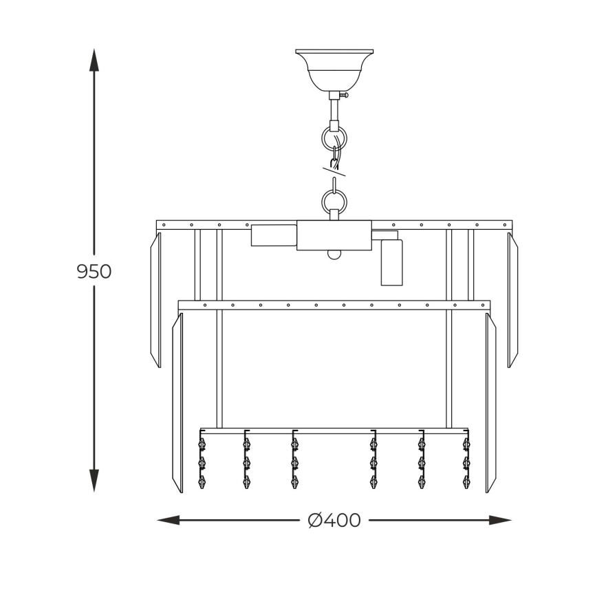 Zuma Line - Żyrandol na łańcuchu 8xE14/40W/230V śr. 40 cm złoty