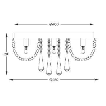 Zuma Line - Lampa sufitowa 6xG9/25W/230V śr. 45 cm srebrna