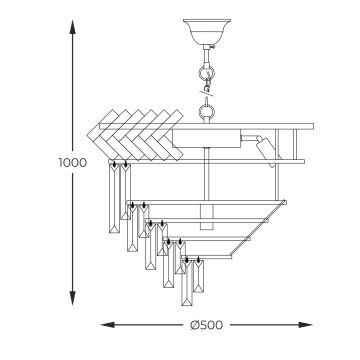 Zuma Line - Żyrandol na łańcuchu 9xE14/40W/230V złoty