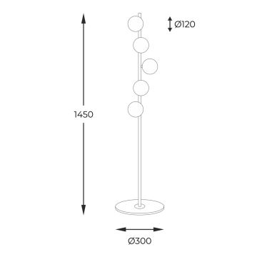 Zuma Line - Lampa podłogowa 5xG9/40W/230V