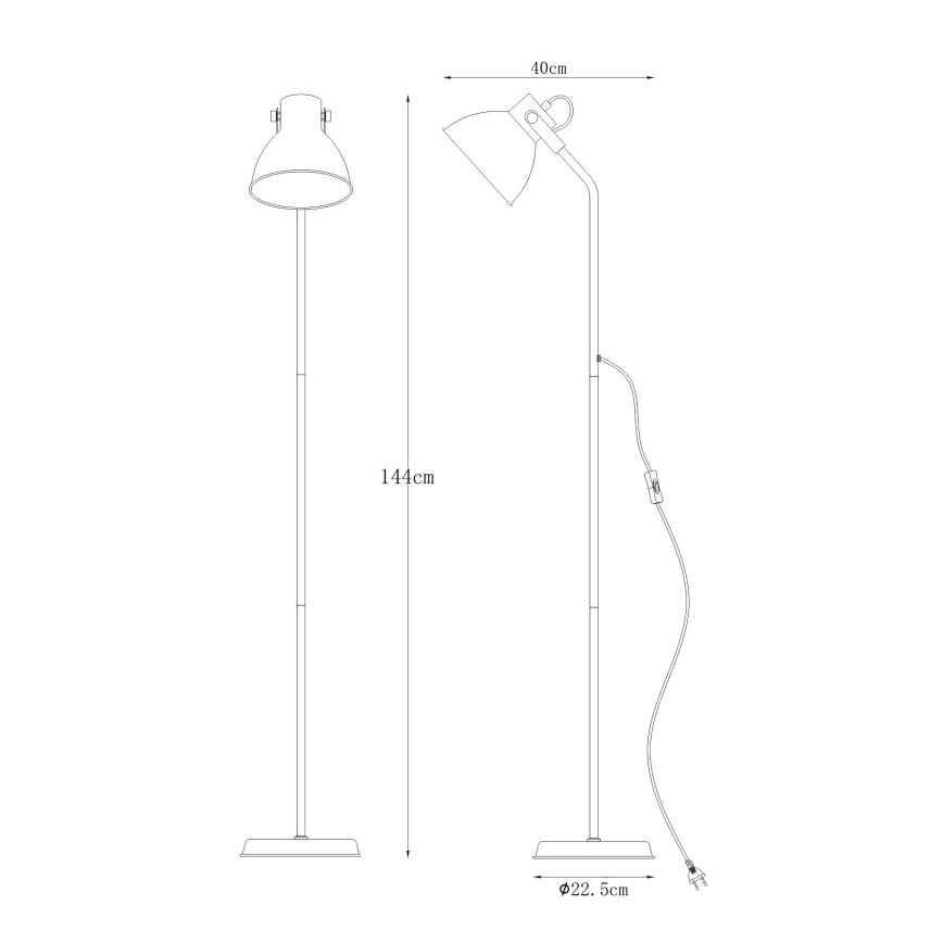 Zuma Line - Lampa podłogowa 1xE27/40W/230V biały