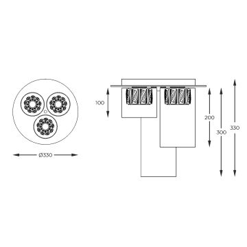 Zuma Line - LED Żyrandol natynkowy 3xLED/5W/230V mosiądz