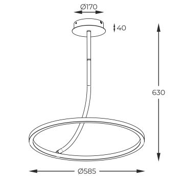 Zuma Line - LED Żyrandol LED/30W/230V czarny