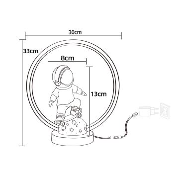 Zuma Line - LED Dziecięca lampa stołowa LED/4W/230V astronauta/żywica