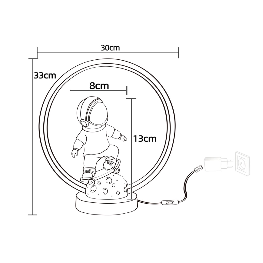 Zuma Line - LED Dziecięca lampa stołowa LED/4W/230V astronauta/żywica